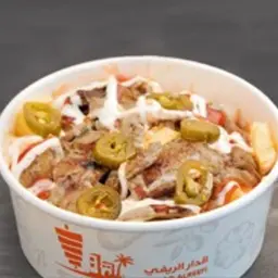 شاورما لحم مع بطاطس وهلابينو